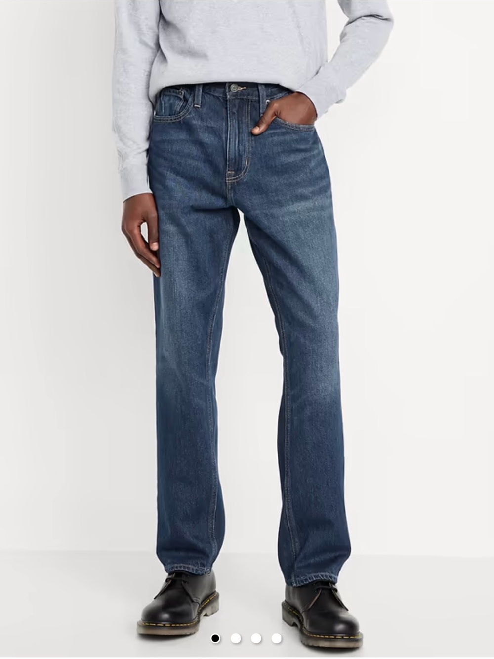 Old Navy Men's Straight Leg Jeans in Dark Blue Wash